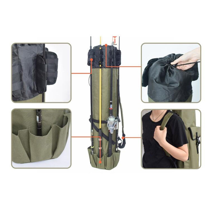 Multifunktionale Angelruten-Tasche, Angelgeräte-Tasche, Angelzubehör, Größe: 123x34cm, Multifunktionale Angelgeräte-Tasche, Angelruten-Tasche