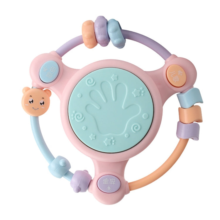 Bébé Musique Tambour à Main Multifonction Éveil Puzzle Hochets Jouet, Rose, Bleu