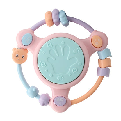 Bébé Musique Tambour à Main Multifonction Éveil Puzzle Hochets Jouet, Rose, Bleu