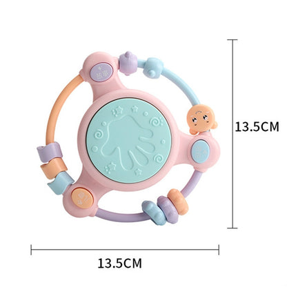 Bébé Musique Tambour à Main Multifonction Éveil Puzzle Hochets Jouet, Rose, Bleu