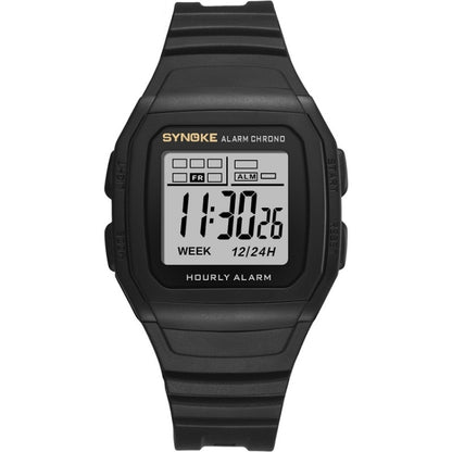 Montre électronique multifonctionnelle de sport étanche et antichoc SYNOKE 9023B, noire, argentée, dorée