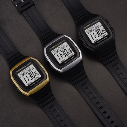 Montre électronique multifonctionnelle de sport étanche et antichoc SYNOKE 9023B, noire, argentée, dorée