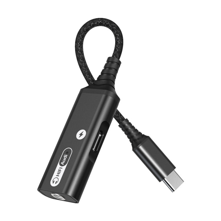 MH339A Type-c / USB-c Adapter Cable Mobile Phone Live Audio Charging Cable, MH339A (Black)