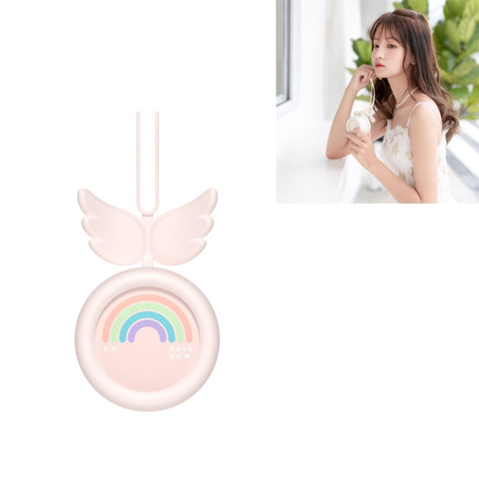 Ventilateur de charge USB, ventilateur de cou suspendu sans balais, mini-écharpe, ventilateur paresseux, rose ange, bleu ange, blanc ange