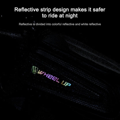 WHEEL UP Hard Shell Bicycle Bag Front Beam Bag Mountain Bike mobile Phone Touch Screen Tube Bag Riding Equipment, White reflective models, Colorful reflective models