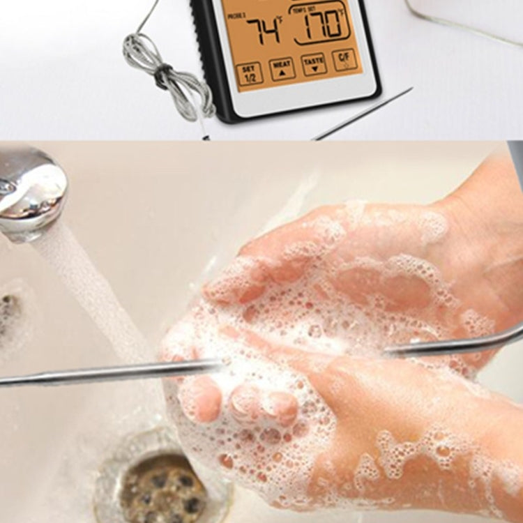 CH-212 Dual Probe Color Screen Smart Alarm Grill Kitchen Thermometer, Colorful Backlight, Orange Backlight