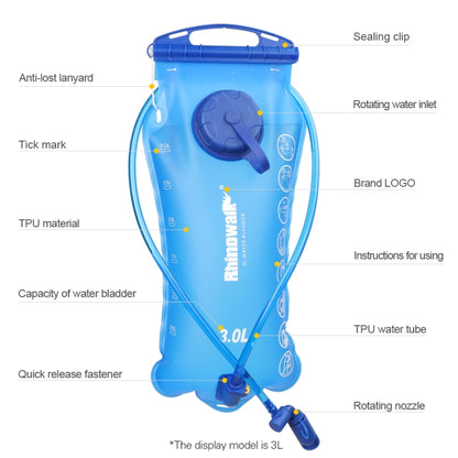 Rhinowalk Cycling Water Bag 2L/3L Full Opening Outdoor Drinking Water Bag Drinking Equipment, RK18103 blue 3L, RK18101 blue 2L, RK18101 red 2L