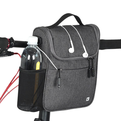 Rhinowalk Sacoche avant de vélo grande capacité multifonction pour guidon, vélo pliant, vélo électrique, rose clair, noir, gris foncé