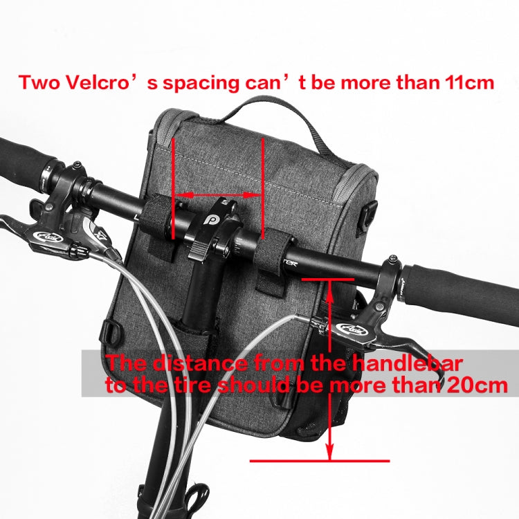 Rhinowalk Bicycle Front Bag Large Capacity Multi-function Handle Bag Folding Bike Electric Bicycle Bag, Dark Gray, Light Rose Red, Full Black