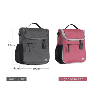 Rhinowalk Bicycle Front Bag Large Capacity Multi-function Handle Bag Folding Bike Electric Bicycle Bag, Dark Gray, Light Rose Red, Full Black
