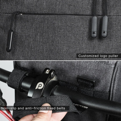 Rhinowalk Sacoche avant de vélo grande capacité multifonction pour guidon, vélo pliant, vélo électrique, rose clair, noir, gris foncé