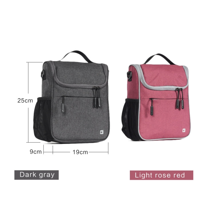 Rhinowalk Sacoche avant de vélo grande capacité multifonction pour guidon, vélo pliant, vélo électrique, rose clair, noir, gris foncé