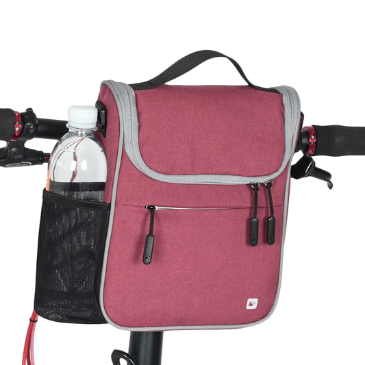 Rhinowalk Sacoche avant de vélo grande capacité multifonction pour guidon, vélo pliant, vélo électrique, rose clair, noir, gris foncé