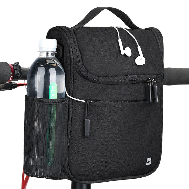 Rhinowalk Bicycle Front Bag Large Capacity Multi-function Handle Bag Folding Bike Electric Bicycle Bag, Dark Gray, Light Rose Red, Full Black