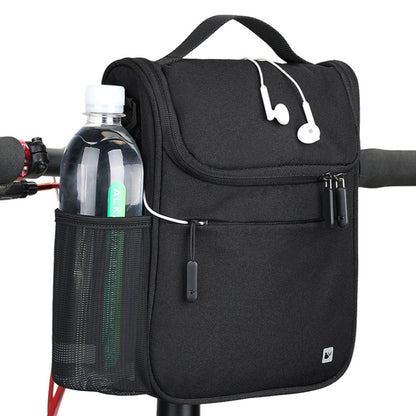 Rhinowalk Bicycle Front Bag Large Capacity Multi-function Handle Bag Folding Bike Electric Bicycle Bag, Dark Gray, Light Rose Red, Full Black