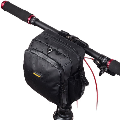 Rhinowalk Bicycle Front Bag Waterproof Handlebar Bag Folding Bike Front Bag Large Capacity Riding Bag, Matt Black, Carbon Fiber Pattern