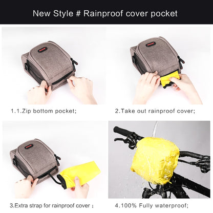 Rhinowalk TF910 Bicycle Front Handlebar Bag Multifunctional Waterproof Phone Bag Riding Bag, Black, Red, Khaki