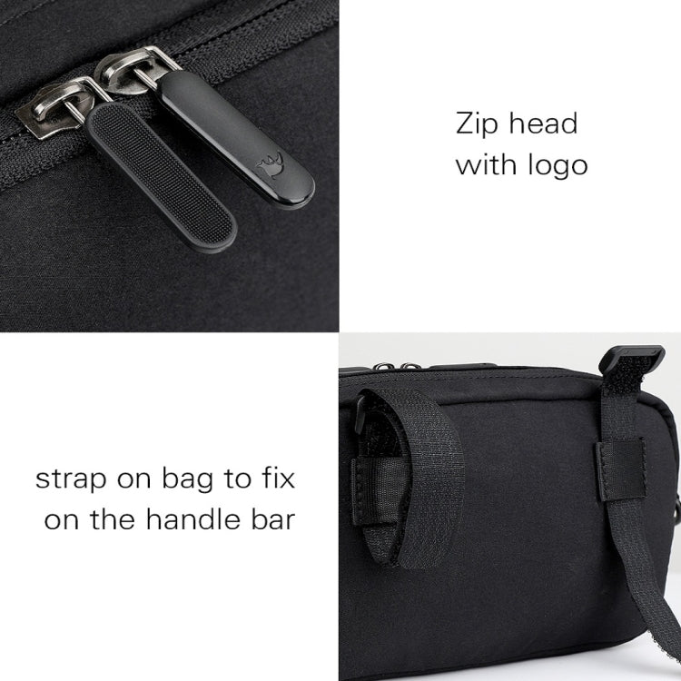 Rhinowalk X2011 Bike Front Bag Bicycle Storage Handlebar Bag Travel Commuting Hanging Bag, Black, Grey