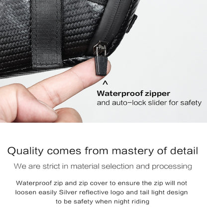 Rhinowalk Bicycle Tail Saddle Bag Waterproof Lightweight Mountain Bike Tool Bag Cycling Equipment, Carbon Fiber Black, Matte Black