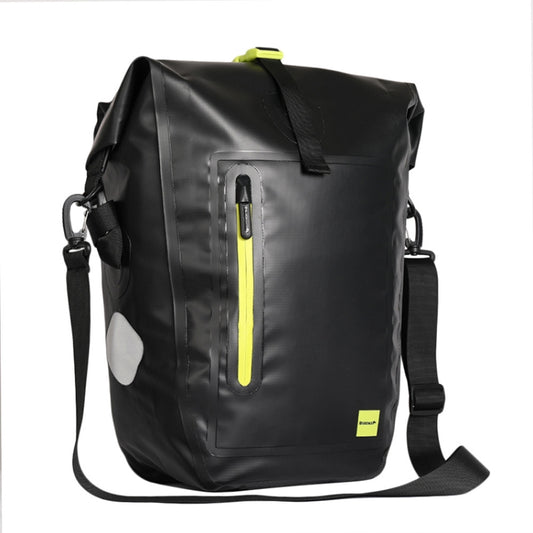 Rhinowalk Sac à dos de vélo entièrement étanche Sac de porte-bagages 25L Sacoche latérale de cadre Sac de vélo pour les voyages longue distance, Noir Vert, Tout noir
