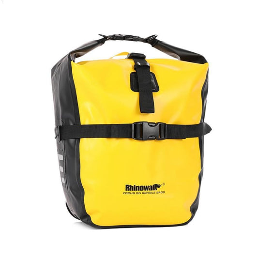 Rhinowalk Sacoche de porte-bagages de vélo entièrement étanche, équipement de cyclisme longue distance, jaune, noir