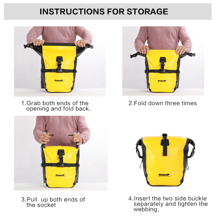 Rhinowalk Bicycle Fully Waterproof Shelf Backpack Medium and Long-distance Cycling Equipment Bag, Yellow, Black