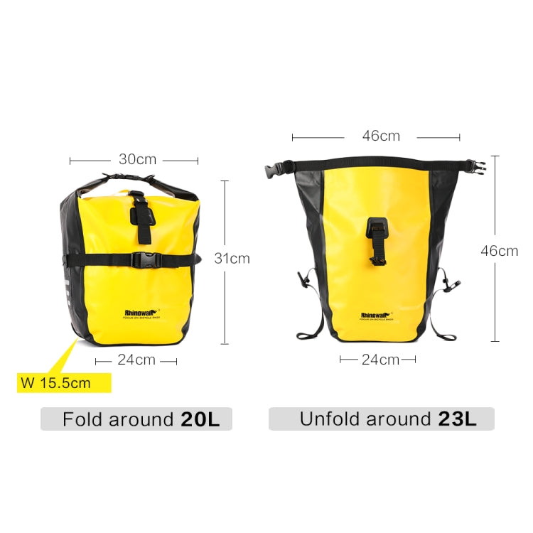 Rhinowalk Bicycle Fully Waterproof Shelf Backpack Medium and Long-distance Cycling Equipment Bag, Yellow, Black