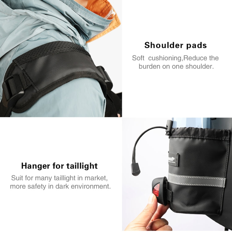 Rhinowalk Bike Rear Carrying Bag Mountain Bike Medium and Long-distance Riding Waterproof Bike Bag, Full Black, Black Green