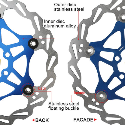 SNAIL FD-01 Mountain Bike Floating Disc Bicycle Brake Pad Six Nail Brake Disc, 160mm Black, 180mm Black, 203mm Black, 160mm Red, 180mm Red, 203mm Red, 160mm Blue, 180mm Blue, 203mm Blue
