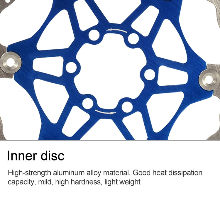SNAIL FD-01 Mountain Bike Floating Disc Bicycle Brake Pad Six Nail Brake Disc, 160mm Black, 180mm Black, 203mm Black, 160mm Red, 180mm Red, 203mm Red, 160mm Blue, 180mm Blue, 203mm Blue