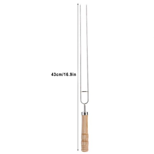 Stainless Steel Barbecue Skewers Barbecue Fork U-shaped Barbecue Fork, Spec: 6pcs + 2  Sweeps, 6 PCS and 2 sweeps in color box, 6 PCS, 4 PCS