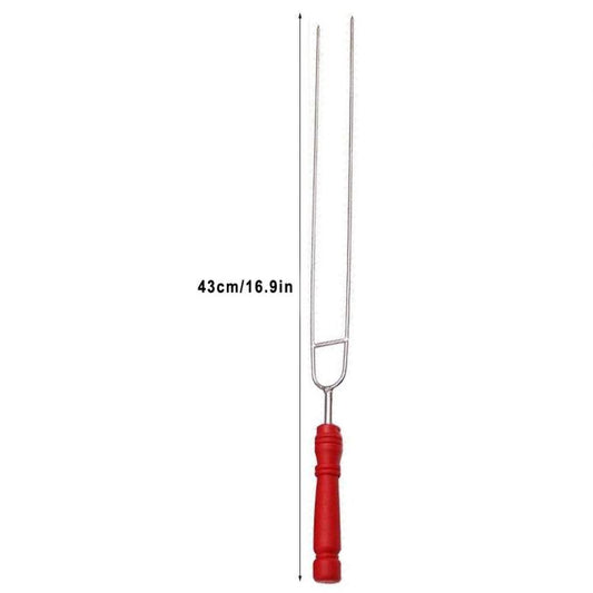 Stainless Steel Barbecue Skewers Barbecue Fork U-shaped Barbecue Fork, Spec: 6pcs + 2  Sweeps, 6 PCS, 4 PCS