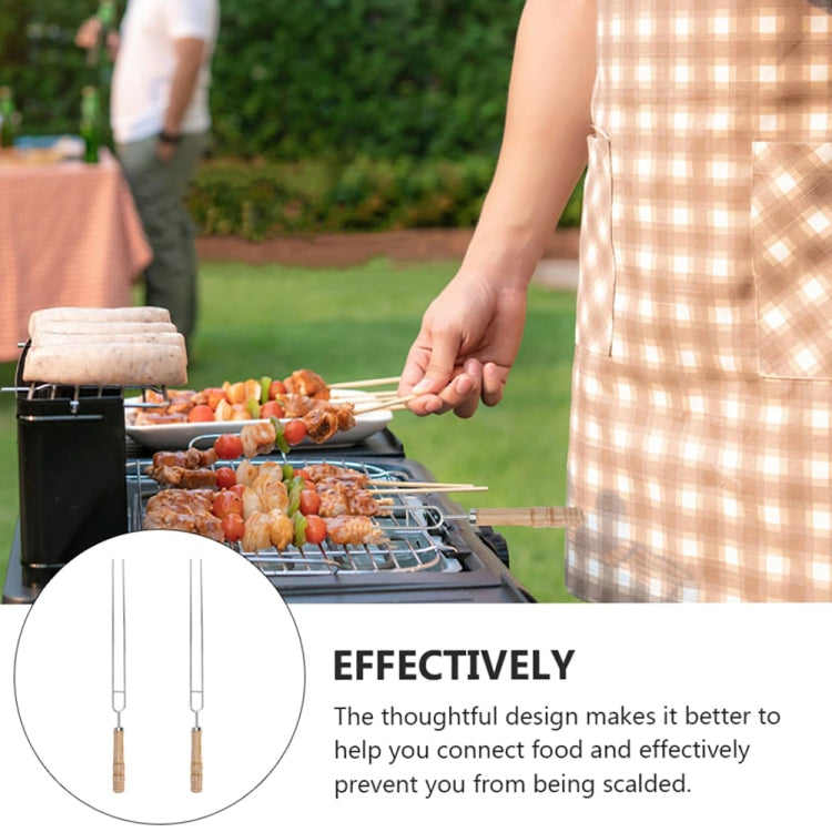Stainless Steel Barbecue Skewers Barbecue Fork U-shaped Barbecue Fork, Spec: 6pcs + 2  Sweeps, 6 PCS and 2 sweeps in color box, 6 PCS, 4 PCS
