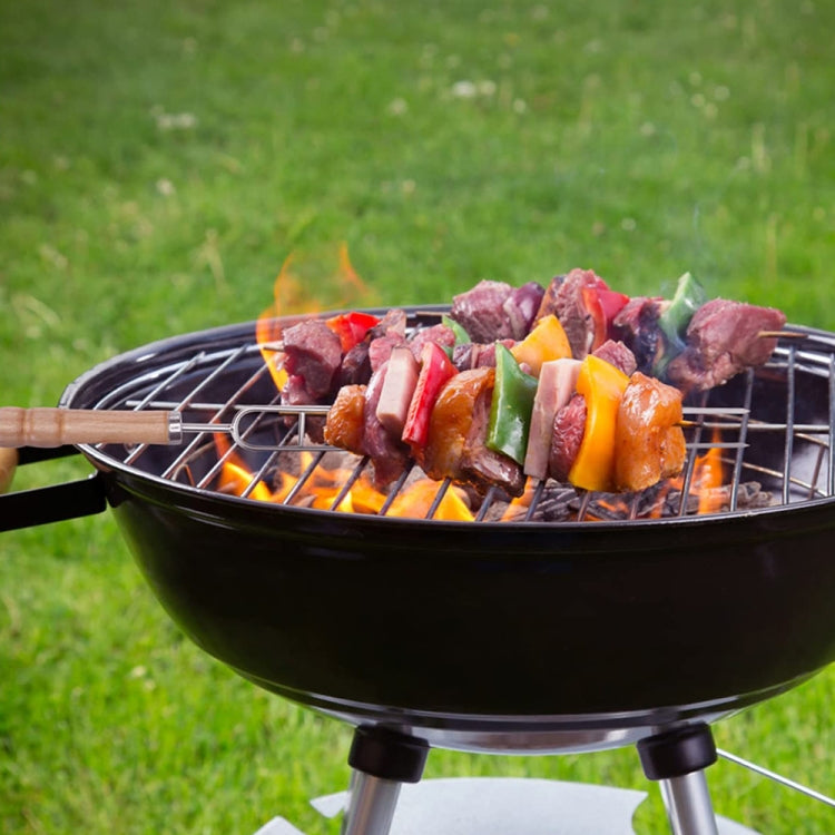 Stainless Steel Barbecue Skewers Barbecue Fork U-shaped Barbecue Fork, Spec: 6pcs + 2  Sweeps, 6 PCS, 4 PCS
