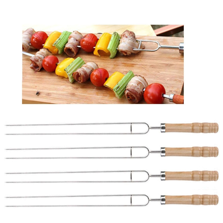 Stainless Steel Barbecue Skewers Barbecue Fork U-shaped Barbecue Fork, Spec: 6pcs + 2  Sweeps, 6 PCS, 4 PCS