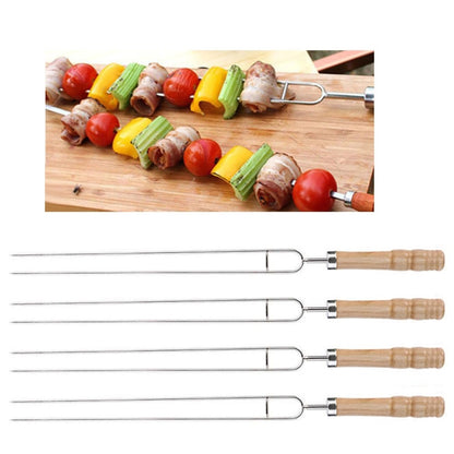 Stainless Steel Barbecue Skewers Barbecue Fork U-shaped Barbecue Fork, Spec: 6pcs + 2  Sweeps, 6 PCS, 4 PCS