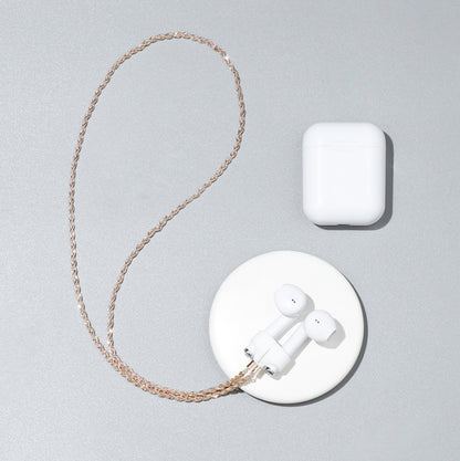 AIRPODS Wireless Headset Anti-lost Chain Strong Magnetic Sleeve Titanium Steel Stainless Steel Color Retention Anti-lost Necklace, Golden, Rose Gold, Black Gold, Steel Color
