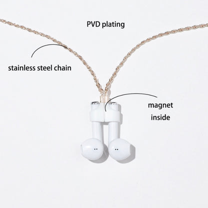 AIRPODS Wireless Headset Anti-lost Chain Strong Magnetic Sleeve Titanium Steel Stainless Steel Color Retention Anti-lost Necklace, Golden, Rose Gold, Black Gold, Steel Color