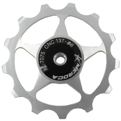 MEROCA Metal Bearings Mountain Bike Road Bike Rear Derailleur Guide Wheel 11T/13T Guide Wheel, 13T Silver, 11T Electroplating Colorful, 13T Electroplating Colorful