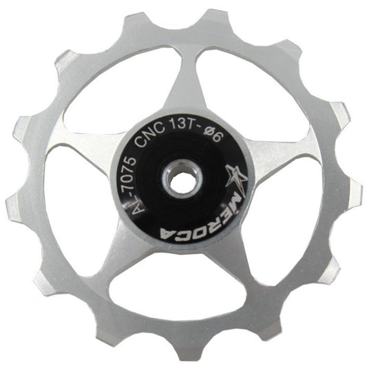 MEROCA Metal Bearings Mountain Bike Road Bike Rear Derailleur Guide Wheel 11T/13T Guide Wheel, 13T Silver, 11T Electroplating Colorful, 13T Electroplating Colorful