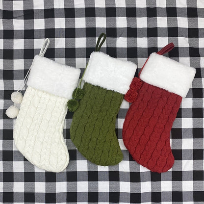 Christmas Knitted Socks Gift Bag Ornament Supplies Pendant