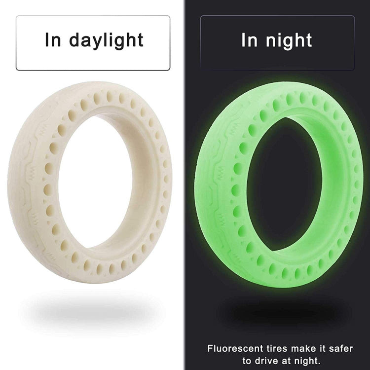 M0137 Für Xiaomi Mijia M365 Elektroroller Zubehör 8,5 Zoll stoßdämpfender Profil-Waben-Vollreifen, fluoreszierender Reifen, fluoreszierendes Grün, fluoreszierendes Blau