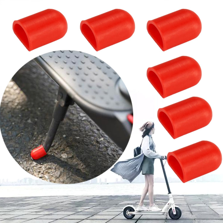 6 PCS Für Xiaomi Mijia M365 Elektroroller Zubehör Stativ Fußstütze Silikonhülle, Schwarz, Rot