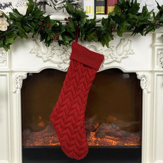Sacs cadeaux en laine tricotée Chaussettes de Noël Pendentifs de Noël Ornements