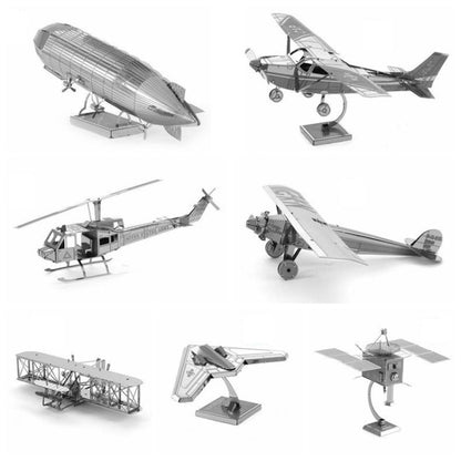 Modèle d'assemblage métallique 3D 3 pièces, Puzzle DIY, Télescope Kepler, Module lunaire, Sonde martienne, Chasseur F22