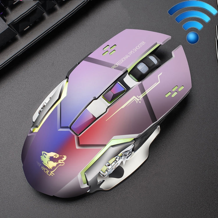 FREEDOM-WOLF X8 2400 DPI 6 Keys 2.4G Wireless Charging Silent Luminous Gaming Mechanical Mouse, X8 Metal Grey, X8 Star Black, X8 White, X8 Black