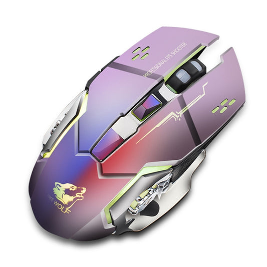 FREEDOM-WOLF X8 2400 DPI 6 Keys 2.4G Wireless Charging Silent Luminous Gaming Mechanical Mouse, X8 Metal Grey, X8 Star Black, X8 White, X8 Black