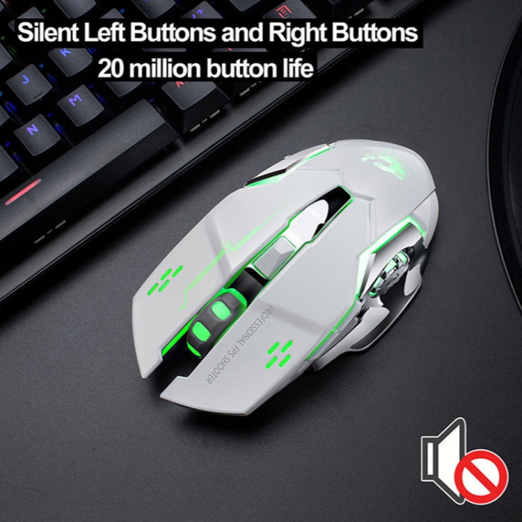 FREEDOM-WOLF X8 2400 DPI 6 Keys 2.4G Wireless Charging Silent Luminous Gaming Mechanical Mouse, X8 Metal Grey, X8 Star Black, X8 White, X8 Black