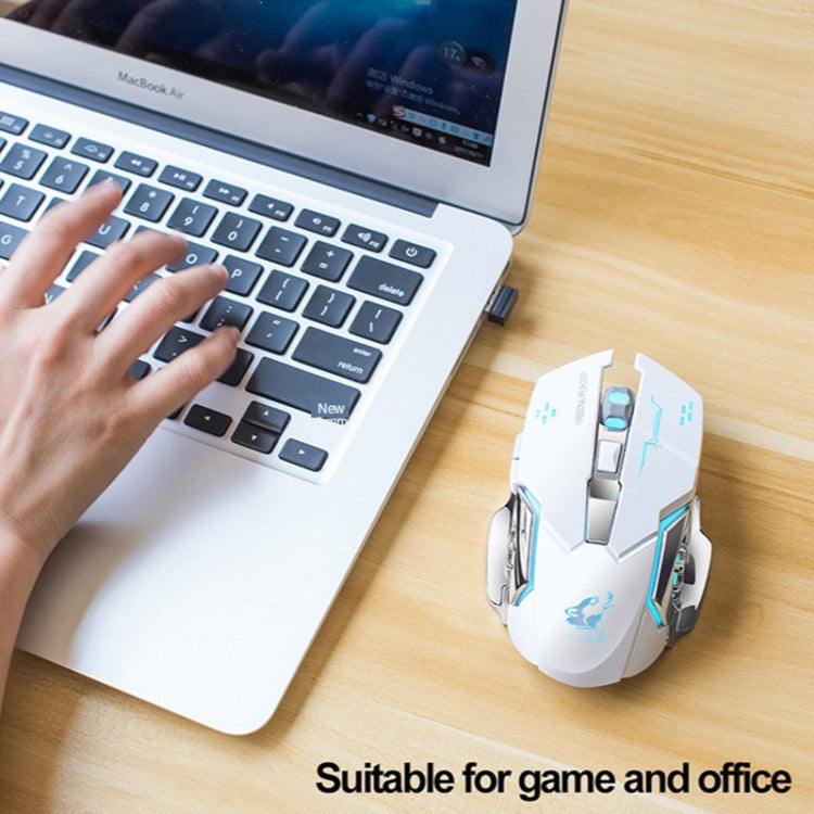 FREEDOM-WOLF X8 2400 DPI 6 Keys 2.4G Wireless Charging Silent Luminous Gaming Mechanical Mouse, X8 Metal Grey, X8 Star Black, X8 White, X8 Black