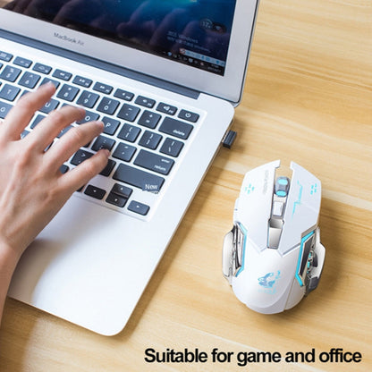 FREEDOM-WOLF X8 2400 DPI 6 Keys 2.4G Wireless Charging Silent Luminous Gaming Mechanical Mouse, X8 Metal Grey, X8 Star Black